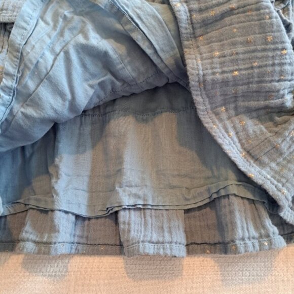 Mini Boden girls 5-6 years light blue with gold star tiered fully lined dress, - Picture 4 of 6